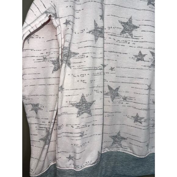 Splendid Long Sleeve Light Pink Grey Stars Print Pullover Sweatshirt Size M - Picture 2 of 5